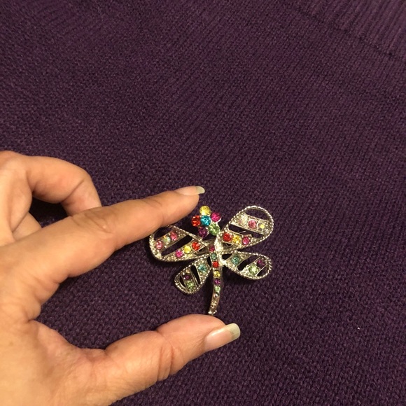 Butterfly Rhinestone Brooch - Picture 2 of 4